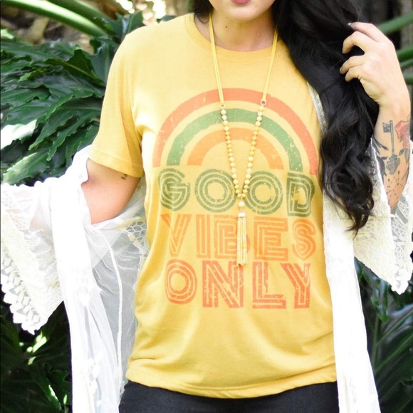 Good Vibes Yellow Graphic Tee - Picture 2 of 2